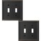 OKAWYC Double Toggle Light Switch Cover Luca Metal Wall Plate 2Pack Aged Bronze 2 Gang Light Switch Cover Decorative Wallplate Durable