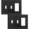 OKAWYC Double ToggleSingle Decorator Light Switch Cover Belaire Beaded Metal Wall Plate 2Pack Black 3 Gang for Receptacle Dimmer Switch GFCI Outlet Decorative Wallplate Durable