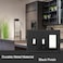 OKAWYC Double ToggleSingle Decorator Light Switch Cover Belaire Beaded Metal Wall Plate 2Pack Black 3 Gang for Receptacle Dimmer Switch GFCI Outlet Decorative Wallplate Durable
