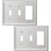 OKAWYC Double ToggleSingle Decorator Light Switch Cover Luca Metal Wall Plate 2Pack Brushed Nickel 3 Gang Light Switch Cover Receptacle Dimmer Switch GFCI Outlet Decorative Wallplate Durable