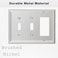 OKAWYC Double ToggleSingle Decorator Light Switch Cover Luca Metal Wall Plate 2Pack Brushed Nickel 3 Gang Light Switch Cover Receptacle Dimmer Switch GFCI Outlet Decorative Wallplate Durable