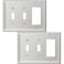 OKAWYC Double ToggleSingle Decorator Light Switch Cover Luca Metal Wall Plate 2Pack Brushed Nickel 3 Gang Light Switch Cover Receptacle Dimmer Switch GFCI Outlet Decorative Wallplate Durable