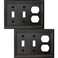 OKAWYC Double ToggleSingle Duplex Light Switch Cover Adler Metal Wall Plate 2Pack Aged Bronze 3 Gang Light Switch Cover Outlet Cover Decorative Wallplate Durable