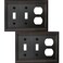 OKAWYC Double ToggleSingle Duplex Light Switch Cover Adler Metal Wall Plate 2Pack Aged Bronze 3 Gang Light Switch Cover Outlet Cover Decorative Wallplate Durable