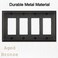 OKAWYC Quadruple Decorator Light Switch Cover Adler Metal Wall Plate 2Pack Aged Bronze 4 Gang Quadruple Rocker for Receptacle Dimmer Switch GFCI Outlet Switch Cover Decorative Wallplate Durable