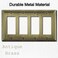 OKAWYC Quadruple Decorator Light Switch Cover Adler Metal Wall Plate 2Pack Antique Brass 4 Gang Quadruple Rocker for Receptacle Dimmer Switch GFCI Outlet Switch Cover Decorative Wallplate Durable