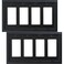 OKAWYC Quadruple Decorator Light Switch Cover Adler Metal Wall Plate 2Pack Black 4 Gang Quadruple Rocker for Receptacle Dimmer Switch GFCI Outlet Switch Cover Decorative Wallplate Durable