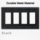 OKAWYC Quadruple Decorator Light Switch Cover Adler Metal Wall Plate 2Pack Black 4 Gang Quadruple Rocker for Receptacle Dimmer Switch GFCI Outlet Switch Cover Decorative Wallplate Durable