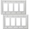 OKAWYC Quadruple Decorator Light Switch Cover Adler Metal Wall Plate 2Pack Brushed Nickel 4 Gang Quadruple Rocker for Receptacle Dimmer Switch GFCI Outlet Switch Cover Decorative Wallplate Durable