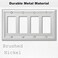 OKAWYC Quadruple Decorator Light Switch Cover Adler Metal Wall Plate 2Pack Brushed Nickel 4 Gang Quadruple Rocker for Receptacle Dimmer Switch GFCI Outlet Switch Cover Decorative Wallplate Durable
