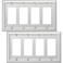 OKAWYC Quadruple Decorator Light Switch Cover Adler Metal Wall Plate 2Pack Brushed Nickel 4 Gang Quadruple Rocker for Receptacle Dimmer Switch GFCI Outlet Switch Cover Decorative Wallplate Durable