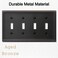 OKAWYC Quadruple Toggle Light Switch Cover Luca Metal Wall Plate 2Pack Aged Bronze 2 Gang Light Switch Cover Decorative Wallplate Durable