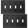 OKAWYC Quadruple Toggle Light Switch Cover Luca Metal Wall Plate 2Pack Aged Bronze 2 Gang Light Switch Cover Decorative Wallplate Durable