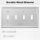 OKAWYC Quadruple Toggle Light Switch Cover Luca Metal Wall Plate 2Pack Brushed Nickel 4 Gang Light Switch Cover Decorative Wallplate Durable