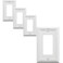 OKAWYC Single Decorator Light Switch Cover Adler Metal Wall Plate 4Pack White 1 Gang Single Rocker for Receptacle Dimmer Switch GFCI Outlet Switch Cover Decorative Wallplate Durable