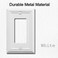 OKAWYC Single Decorator Light Switch Cover Adler Metal Wall Plate 4Pack White 1 Gang Single Rocker for Receptacle Dimmer Switch GFCI Outlet Switch Cover Decorative Wallplate Durable