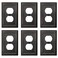 OKAWYC Single Duplex Outlet Light Switch Cover Adler Metal Wall Plate 6Pack Aged Bronze 1 Gang for Receptacle Light Switch Switch Cover Decorative Wallplate Durable