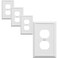 OKAWYC Single Duplex Outlet Light Switch Cover Aria Metal Wall Plate 4Pack White 1 Gang for Receptacle Light Switch Switch Cover Decorative Wallplate Durable
