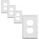 OKAWYC Single Duplex Outlet Light Switch Cover Aria Metal Wall Plate 4Pack White 1 Gang for Receptacle Light Switch Switch Cover Decorative Wallplate Durable
