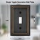 OKAWYC Single Toggle Light Switch Cover Adler Metal Wall Plate 4Pack Aged Bronze 1 Gang Light Switch Cover Decorative Wallplate Durable