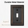 OKAWYC Single Toggle Light Switch Cover Adler Metal Wall Plate 4Pack Aged Bronze 1 Gang Light Switch Cover Decorative Wallplate Durable
