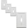 OKAWYC Single Toggle Light Switch Cover Adler Metal Wall Plate 4Pack White 1 Gang Light Switch Cover Decorative Wallplate Durable