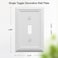 OKAWYC Single Toggle Light Switch Cover Adler Metal Wall Plate 4Pack White 1 Gang Light Switch Cover Decorative Wallplate Durable