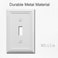 OKAWYC Single Toggle Light Switch Cover Adler Metal Wall Plate 4Pack White 1 Gang Light Switch Cover Decorative Wallplate Durable