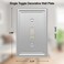 OKAWYC Single Toggle Light Switch Cover Luca Metal Wall Plate 4Pack Brushed Nickel 1 Gang Light Switch Cover Decorative Wallplate Durable