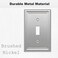 OKAWYC Single Toggle Light Switch Cover Luca Metal Wall Plate 4Pack Brushed Nickel 1 Gang Light Switch Cover Decorative Wallplate Durable