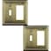 OKAWYC ToggleDecorator Light Switch Cover Adler Metal Wall Plate 2Pack Antique Brass 2 Gang for Receptacle Dimmer Switch GFCI Outlet Switch Cover Decorative Wallplate Durable
