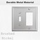 OKAWYC ToggleDecorator Light Switch Cover Aria Metal Wall Plate 2Pack Brushed Nickel 2 Gang for Receptacle Dimmer Switch GFCI Outlet Switch Cover Decorative Wallplate Durable