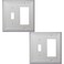 OKAWYC ToggleDecorator Light Switch Cover Belaire Beaded Metal Wall Plate 2Pack Brushed Nickel 2 Gang for Receptacle Dimmer Switch GFCI Outlet Switch Cover Decorative Wallplate Durable