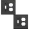 OKAWYC ToggleDuplex Light Switch Cover Aria Metal Wall Plate 2Pack Aged Bronze 2 Gang Light Switch Cover Outlet Cover Decorative Wallplate Durable