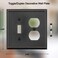 OKAWYC ToggleDuplex Light Switch Cover Aria Metal Wall Plate 2Pack Aged Bronze 2 Gang Light Switch Cover Outlet Cover Decorative Wallplate Durable