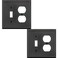 OKAWYC ToggleDuplex Light Switch Cover Aria Metal Wall Plate 2Pack Aged Bronze 2 Gang Light Switch Cover Outlet Cover Decorative Wallplate Durable