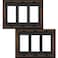 OKAWYC Triple Decorator Light Switch Cover Adler Metal Wall Plate 2Pack Aged Bronze 3 Gang Triple Rocker for Receptacle Dimmer Switch GFCI Outlet Switch Cover Decorative Wallplate Durable