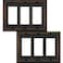 OKAWYC Triple Decorator Light Switch Cover Adler Metal Wall Plate 2Pack Aged Bronze 3 Gang Triple Rocker for Receptacle Dimmer Switch GFCI Outlet Switch Cover Decorative Wallplate Durable
