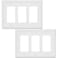 OKAWYC Triple Decorator Light Switch Cover Belaire Beaded Metal Wall Plate 2Pack White 3 Gang Triple Rocker Receptacle Dimmer Switch Cover GFCI Outlet Decorative Wallplate Durable