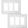 OKAWYC Triple Decorator Light Switch Cover Luca Metal Wall Plate 2Pack White 3 Gang Triple Rocker for Receptacle Dimmer Switch GFCI Outlet Switch Cover Decorative Wallplate Durable