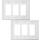 OKAWYC Triple Decorator Light Switch Cover Luca Metal Wall Plate 2Pack White 3 Gang Triple Rocker for Receptacle Dimmer Switch GFCI Outlet Switch Cover Decorative Wallplate Durable