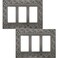 OKAWYC Triple Decorator Light Switch Cover NovaBloom Metal Wall Plate 2Pack Brushed Satin Pewter Antique Nickel 3 Gang Triple Rocker Receptacle Dimmer Switch GFCI Outlet Switch Cover Durable