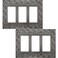 OKAWYC Triple Decorator Light Switch Cover NovaBloom Metal Wall Plate 2Pack Brushed Satin Pewter Antique Nickel 3 Gang Triple Rocker Receptacle Dimmer Switch GFCI Outlet Switch Cover Durable