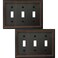 OKAWYC Triple Toggle Light Switch Cover Adler Metal Wall Plate 2Pack Aged Bronze 3 Gang Light Switch Cover Decorative Wallplate Durable
