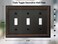 OKAWYC Triple Toggle Light Switch Cover Adler Metal Wall Plate 2Pack Aged Bronze 3 Gang Light Switch Cover Decorative Wallplate Durable