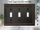 OKAWYC Triple Toggle Light Switch Cover Adler Metal Wall Plate 2Pack Aged Bronze 3 Gang Light Switch Cover Decorative Wallplate Durable