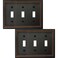 OKAWYC Triple Toggle Light Switch Cover Adler Metal Wall Plate 2Pack Aged Bronze 3 Gang Light Switch Cover Decorative Wallplate Durable