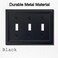 OKAWYC Triple Toggle Light Switch Cover Adler Metal Wall Plate 2Pack Black 3 Gang Light Switch Cover Decorative Wallplate Durable