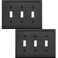 OKAWYC Triple Toggle Light Switch Cover Aria Metal Wall Plate 2Pack Aged Bronze 3 Gang Light Switch Cover Decorative Wallplate Durable