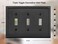OKAWYC Triple Toggle Light Switch Cover Aria Metal Wall Plate 2Pack Aged Bronze 3 Gang Light Switch Cover Decorative Wallplate Durable